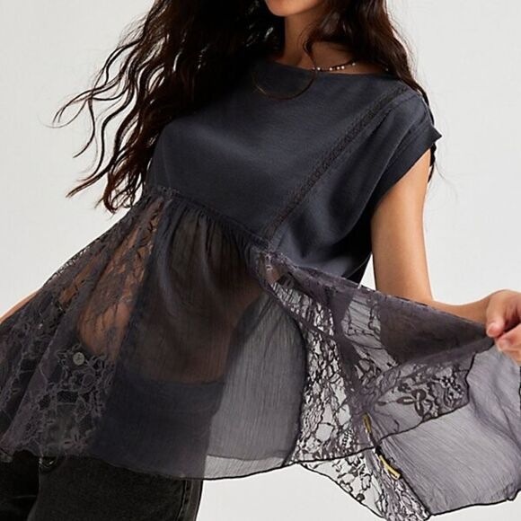 NWT Kimchi Blue white Dream Within A Dream lace cotton Top size M - Picture 6 of 6